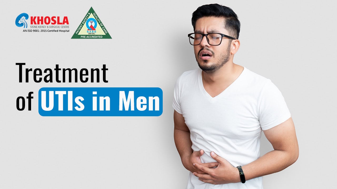 Severe abdominal pain in man with kidney stones, urological health, treatment for urinary tract infections.