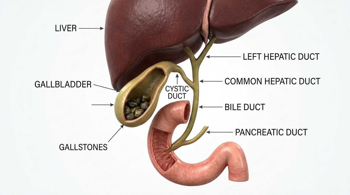 Gallbladder Anatomy & Gallstones Diagram